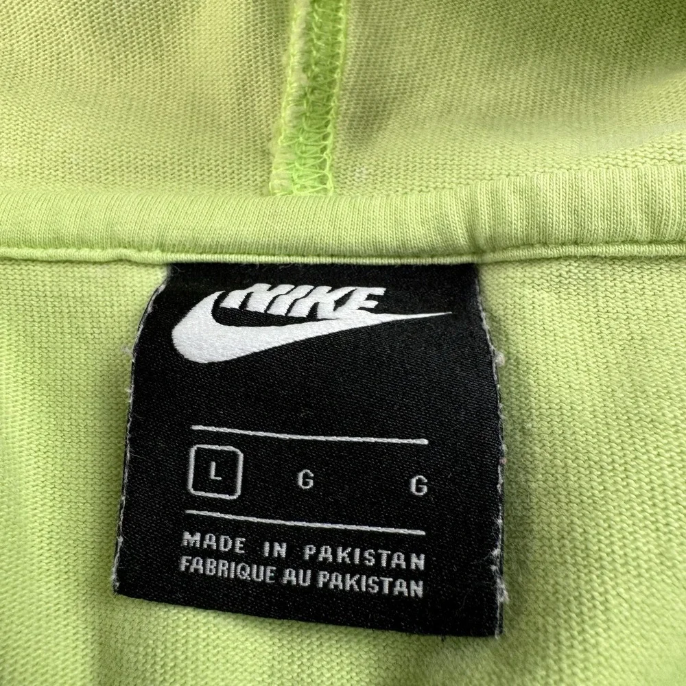 Nike Sportswear Hoodie Womens Large Acid Washed CZ9854-358 Neon Green Pullover